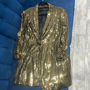 Zara gold blazer dress